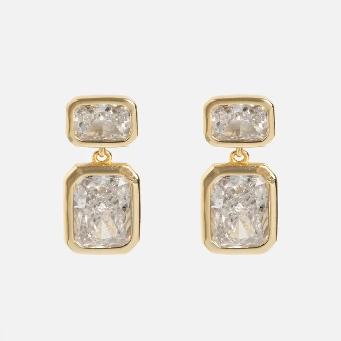 Emerald Baguette Drop Earrings