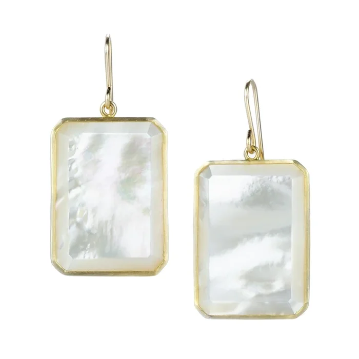 Emerald Cut Mother of Pearl Earrings