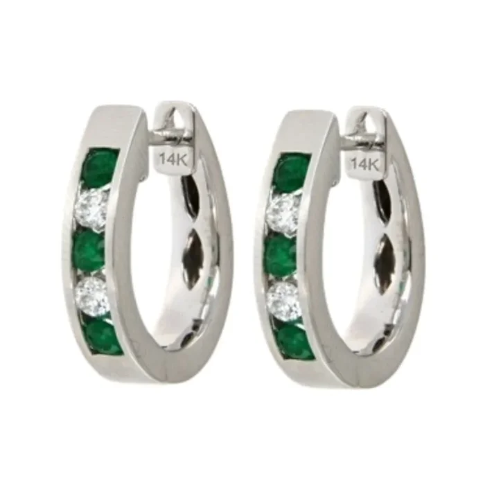 Emerald Earrings (Emerald 0.32 cts. White Diamond 0.22 cts.)