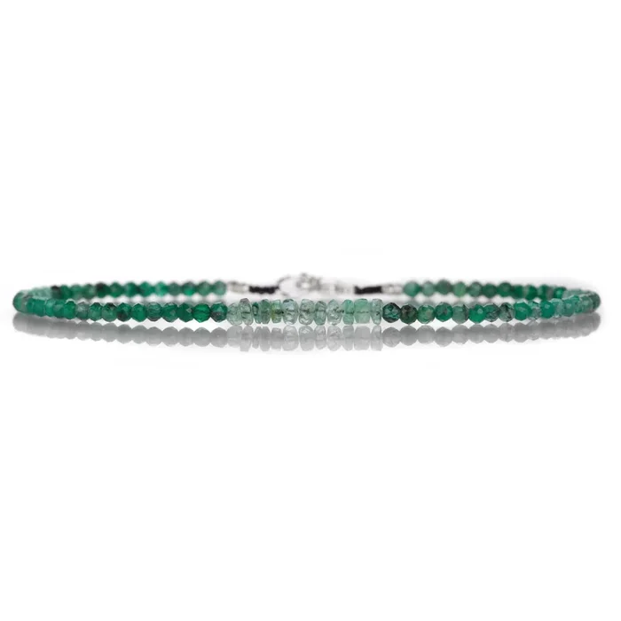 Emerald Rondelle Beaded Bracelet