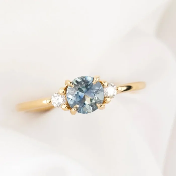 Emilie Ring, 0.75ct Blue Montana Sapphire