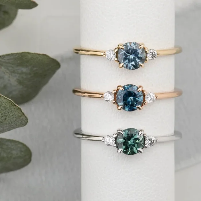 エミリリング　0.60ct Blue Montana Sapphire 14K Rose Gold