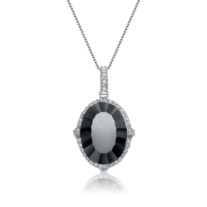 Emma Burgundy Cubic Zirconia Dangling Pendant Necklace