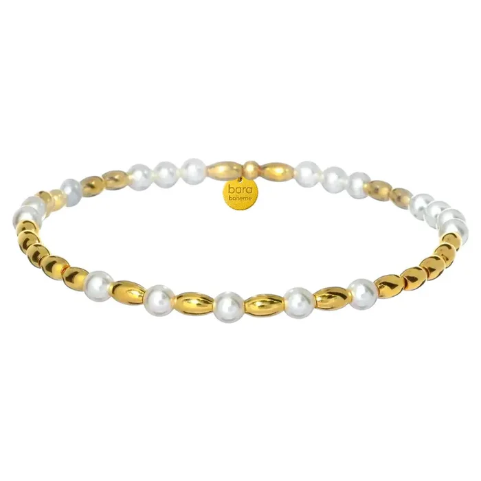 Emma Oval | Gold Filled Beaded Bracelet with Pearls