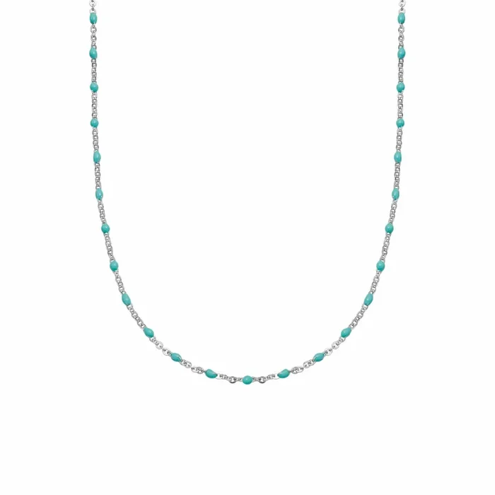 Enamel Beaded Necklace Sterling Silver