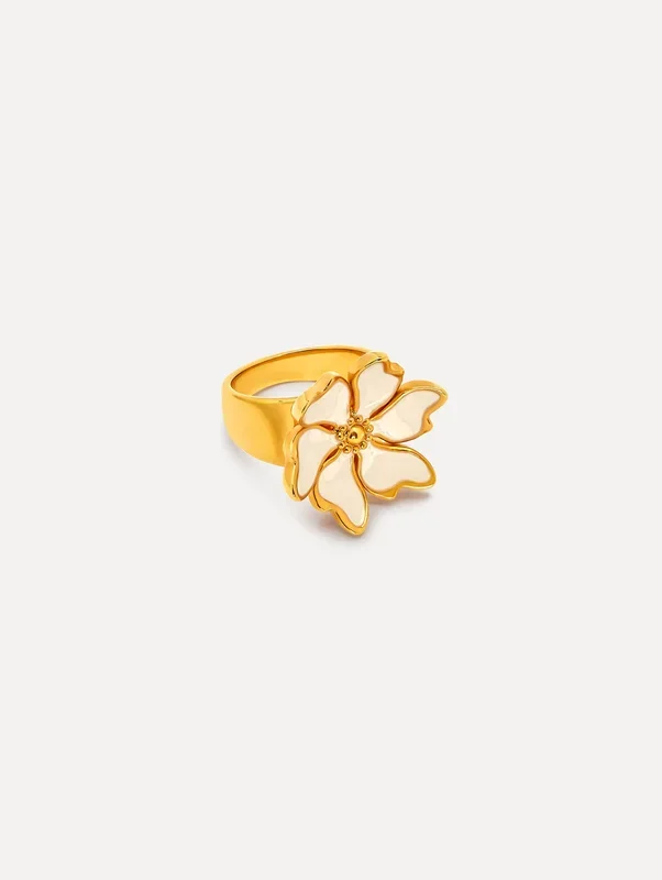 Enamel Cherry Blossom Ring