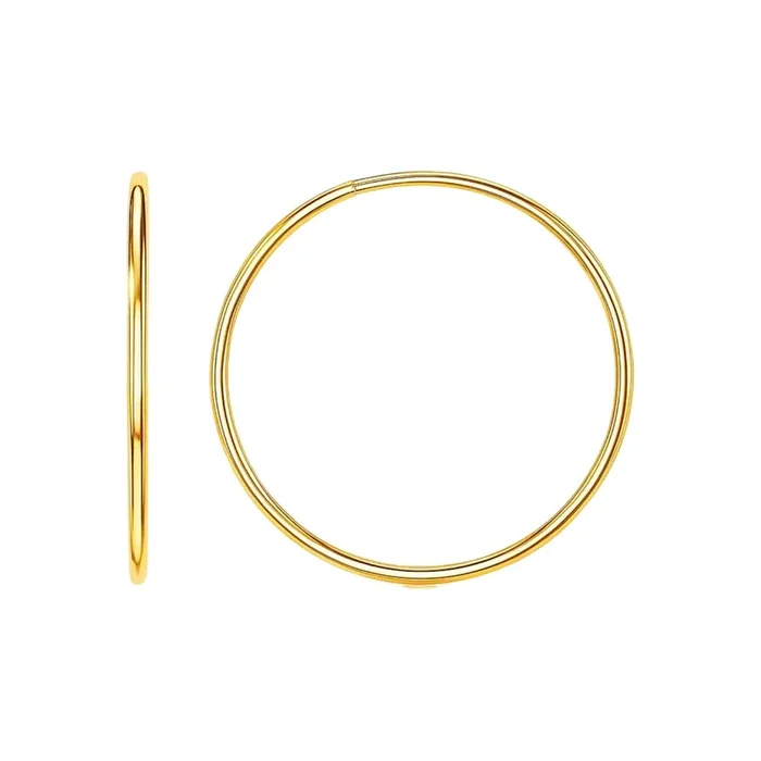 Endless Hoop Style Earrings in 14K Yellow Gold(1.2x30mm)