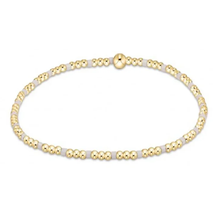 enewton 5.5″ egirl Hope Sincerity Pattern 2mm Bead Bracelet – White