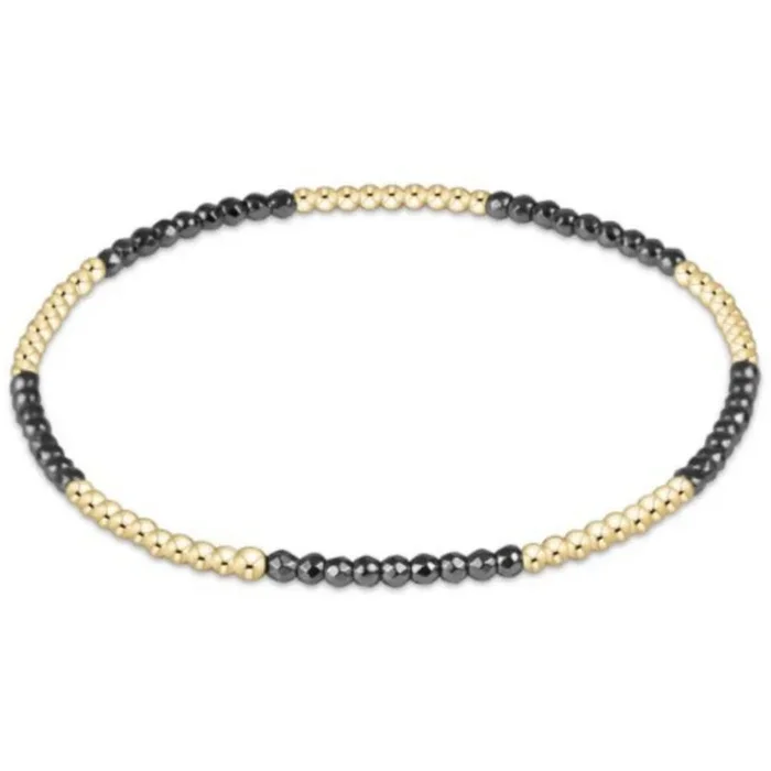 enewton 6.25″ Blissful Pattern 2mm Bead Bracelet – Silver Faceted Hematite