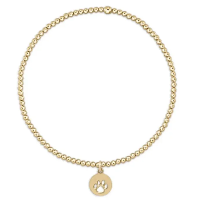 enewton 6.25″ Classic Gold Bead Bracelet – Paw Print Gold Disc 2mm