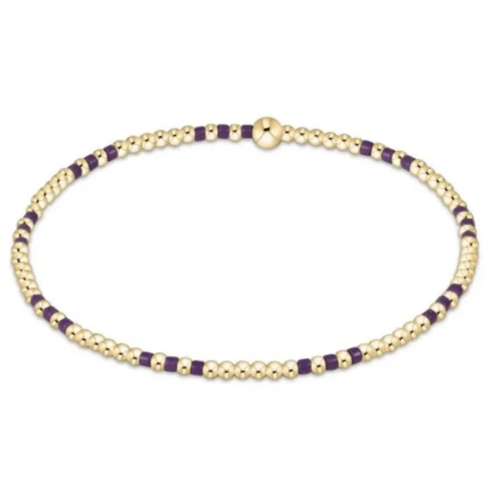 enewton 6.25″ Gameday Hope Joy Pattern 2mm Bead Bracelet – Purple