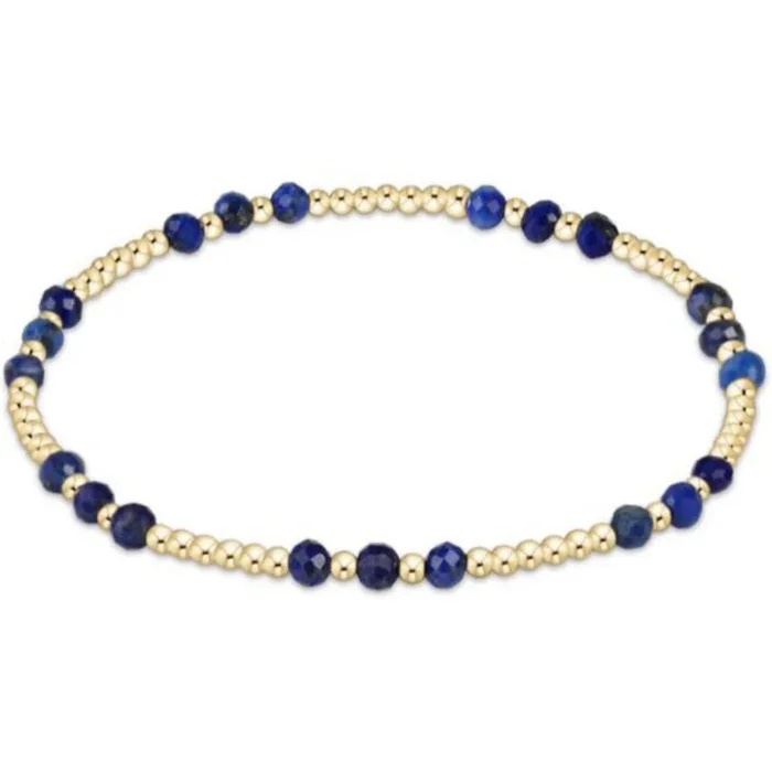 enewton 6.25″ Gemstone Gold Joy Pattern 3mm Bead Bracelet – Lapis