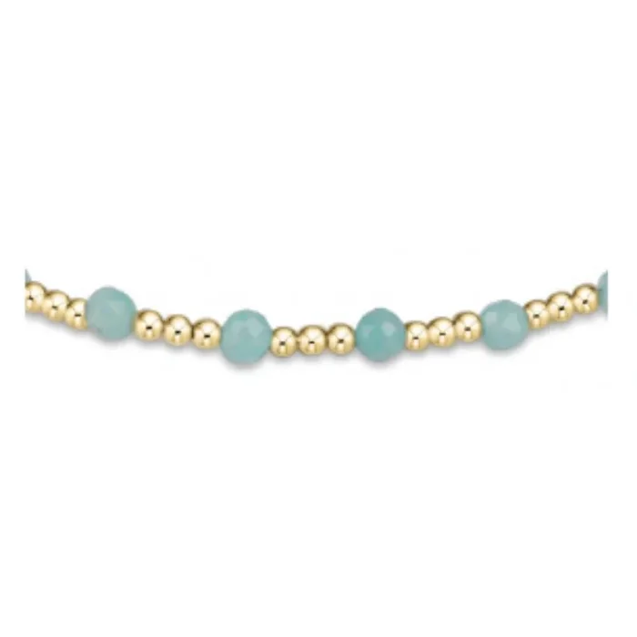 enewton 7.25″ Extends – Gemstone Gold Sincerity Pattern 3mm Bead Bracelet – Amazonite