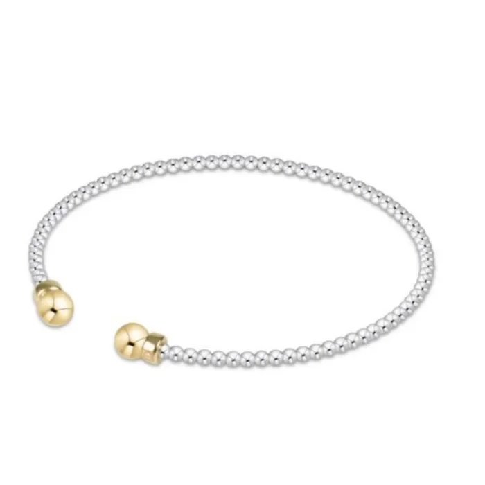 enewton Classic Sterling Mixed Metal 2mm Bead Cuff – Gold
