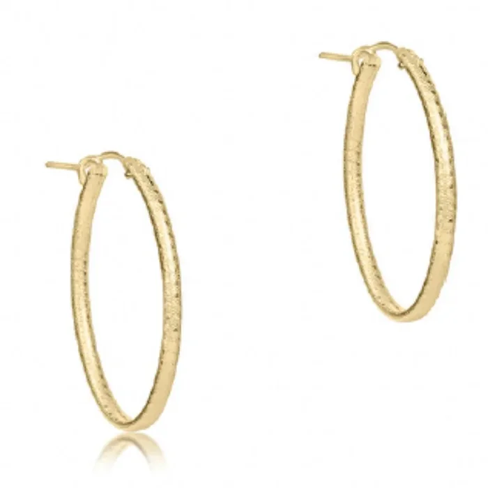 enewton Oval Gold 1″ Hoop – Textured