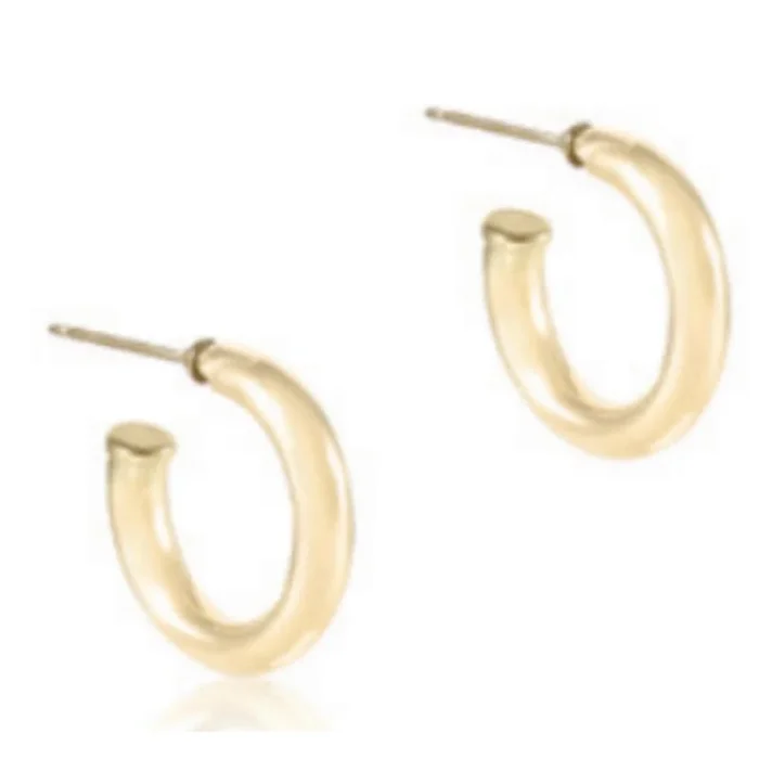 enewton Round Gold 1″ Post Hoop – 4mm – Smooth