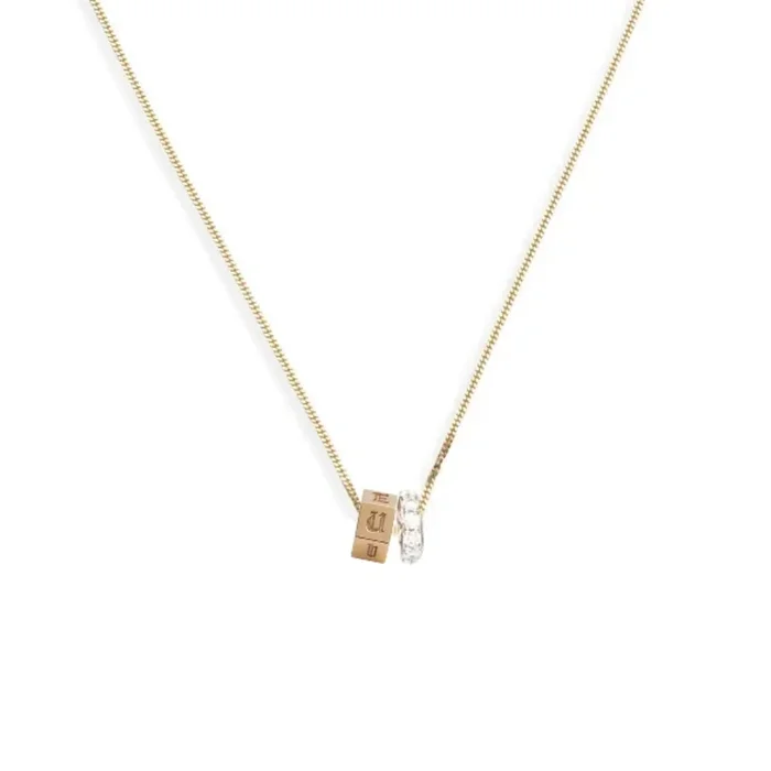 Engravable and Pave Heart Beat : Fine Diamond Cut Curb Necklace