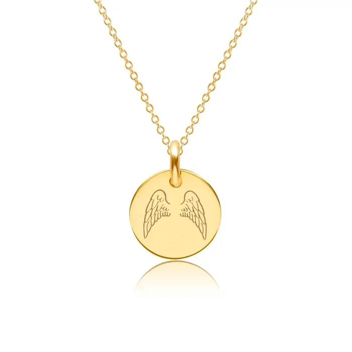 Engravable Angel Wings Necklace