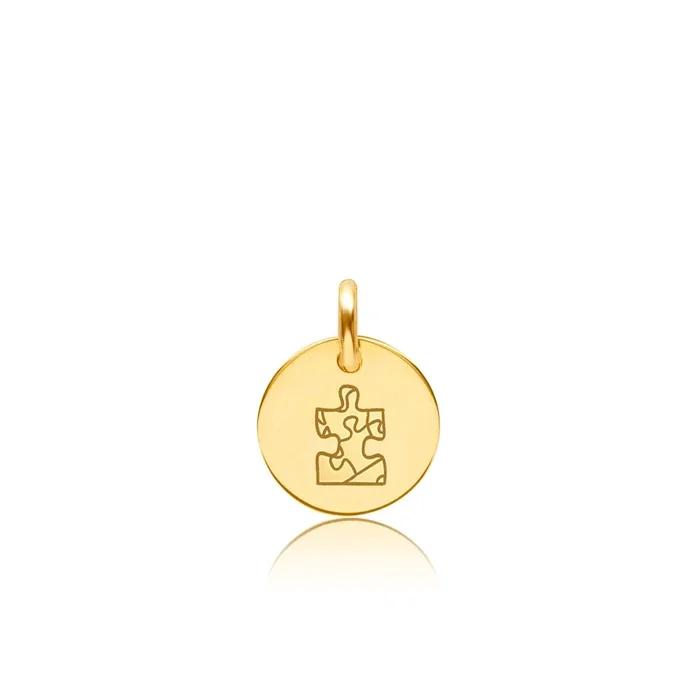 Engravable Autism Puzzle Piece Circle Tag