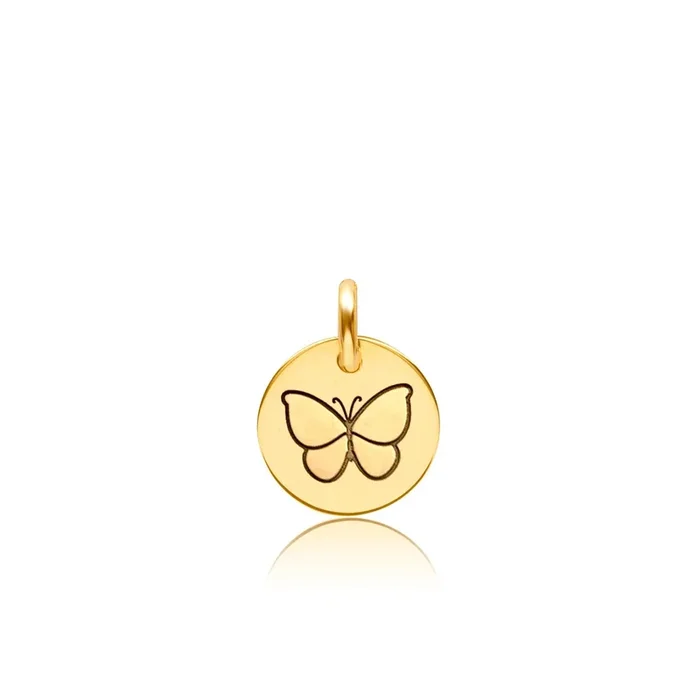 Engravable Butterfly Circle Tag