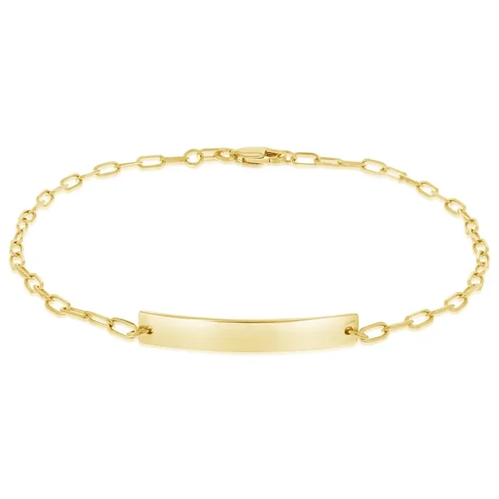 Engravable ID Bar Paperclip Bracelet