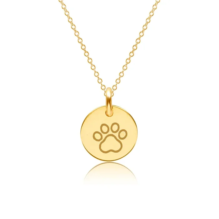 Engravable Paw Print Necklace