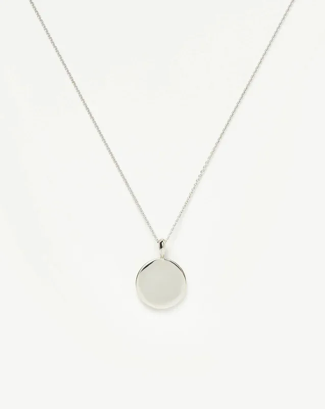 Engravable Round Necklace | Sterling Silver
