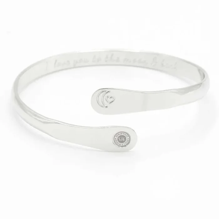 Engraved I love you to the moon and back Bracelet, Moon and Heart Bracelets