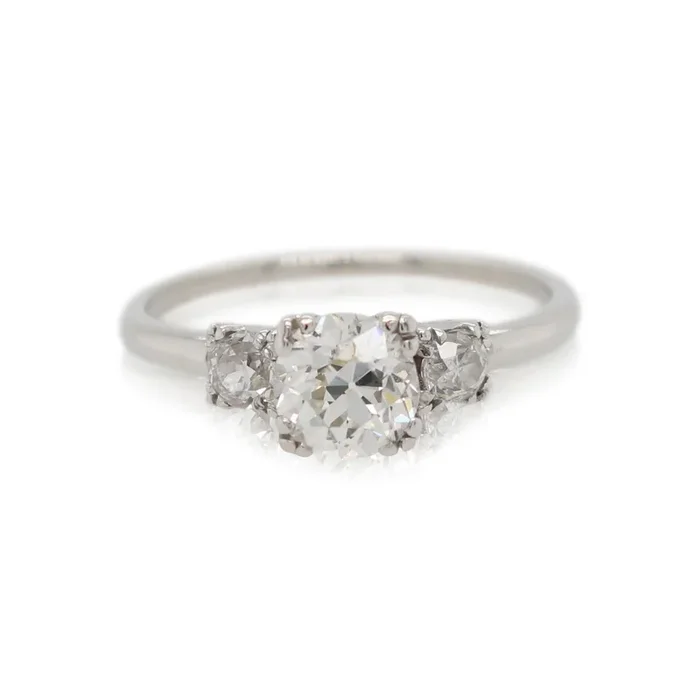 Estate Old European Cut 3 Stone Ring