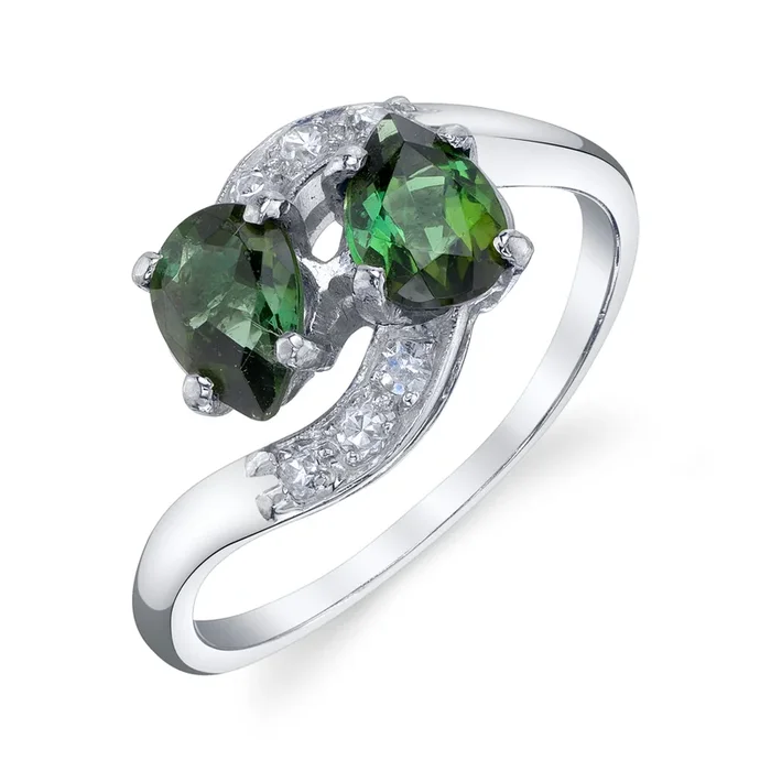 Estate Platinum Toi and Moi Bypass Ring