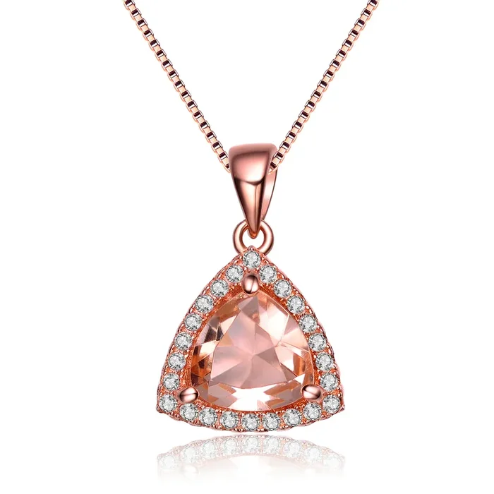 Estelle Champagne Rosé Triangle Necklace