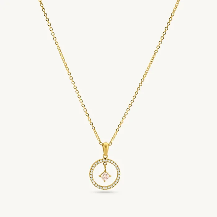 Eternal Glow Crystal Circle Necklace