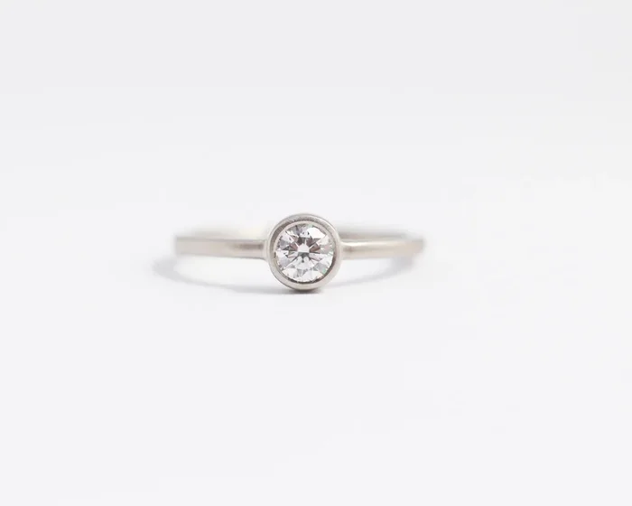 Ethical Bezel Set Diamond Ring Platinum