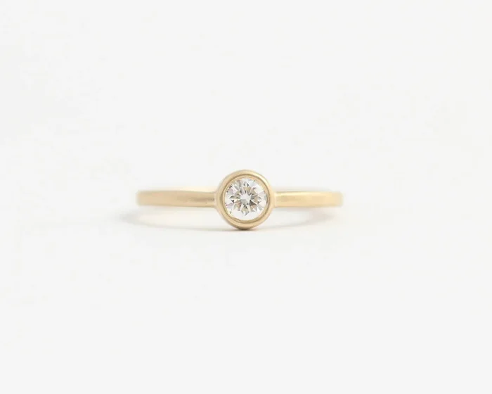 Ethical Bezel Set Diamond Ring Yellow Gold