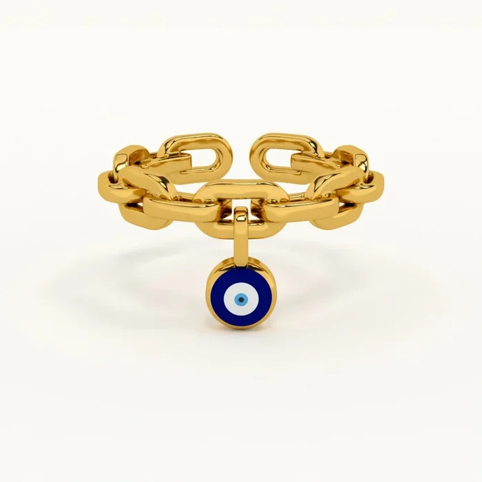Evil Eye Charm 925 Sterling Silver Ring