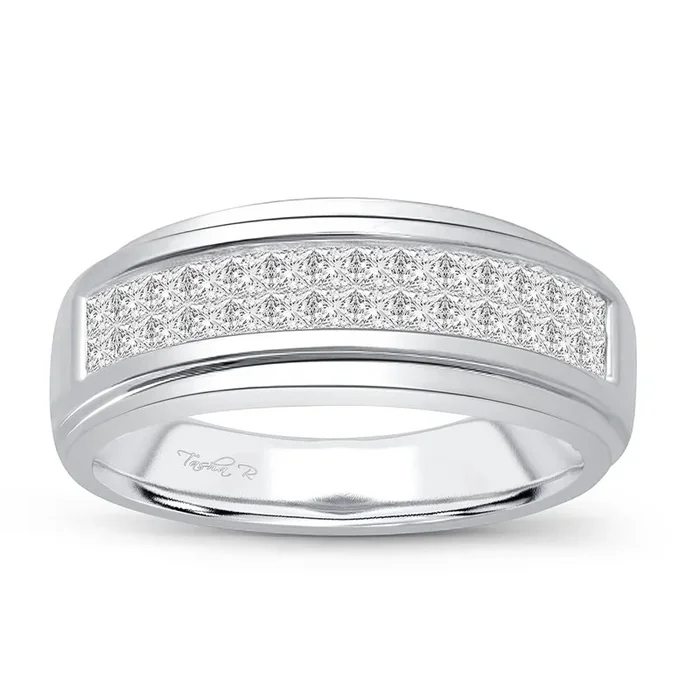 Exquisite 14K 0.96CT DIAMOND MENS BAND