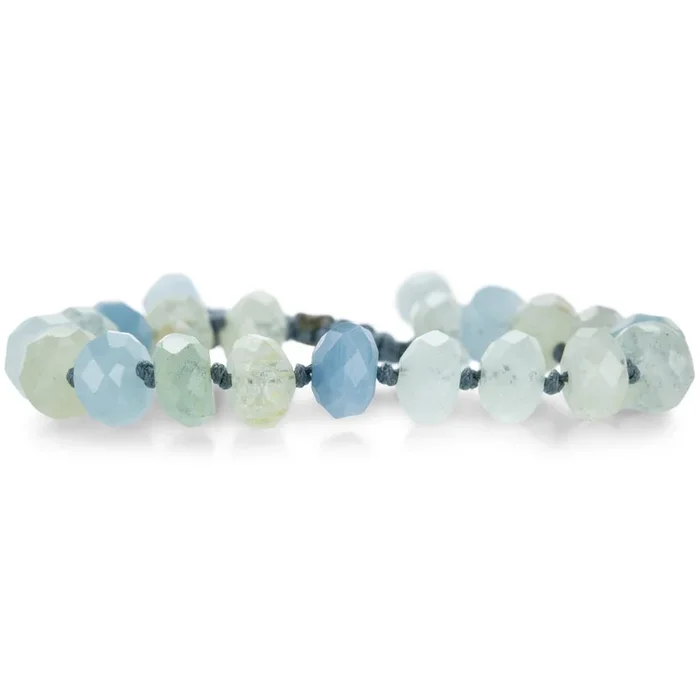 Faceted 10mm Aquamarine Bracelet
