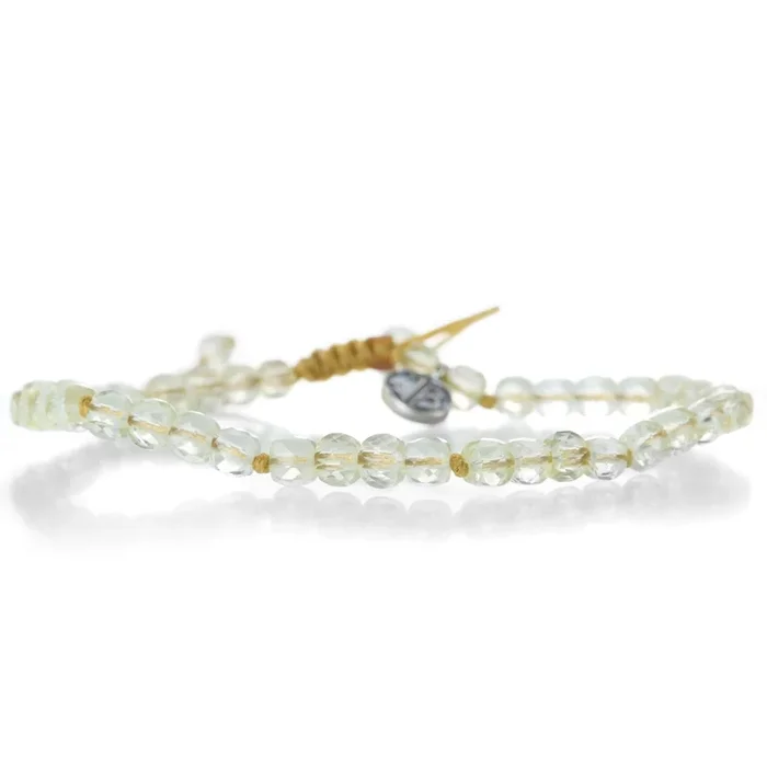 Faceted 4mm Citrine Cube Bracelet