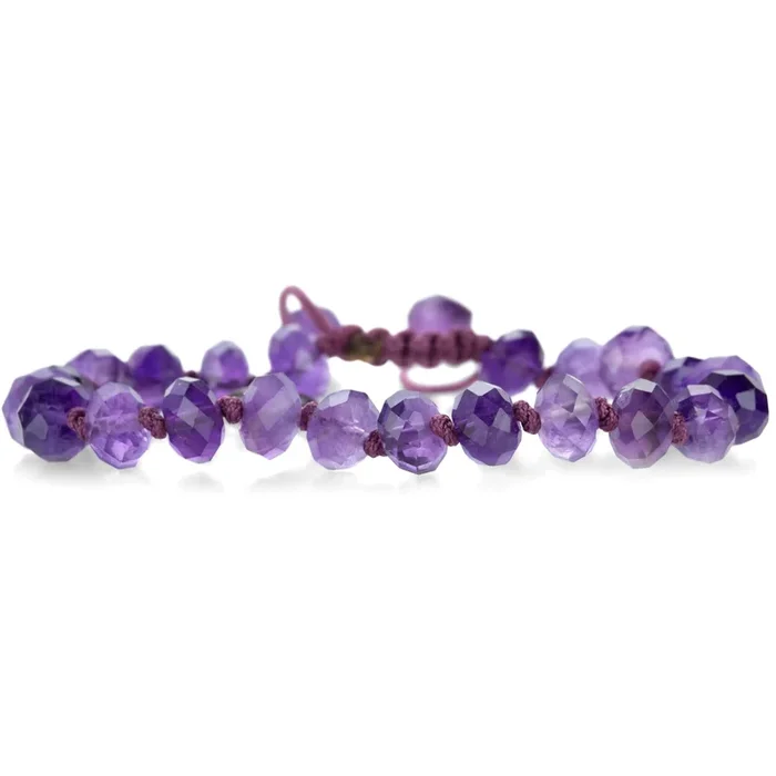 Faceted 8mm Amethyst Bracelet