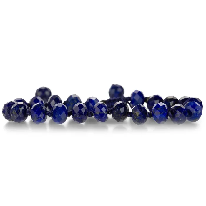 Faceted 8mm Lapis Lazuli Bead Bracelet