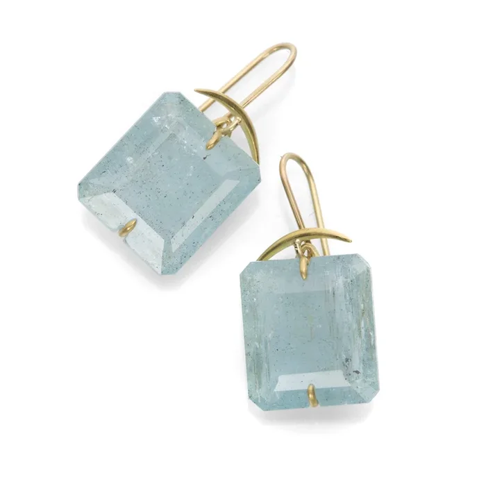 Faceted Aquamarine Earrings