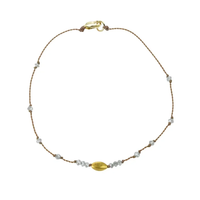 Faceted Gray Diamond Bead Bracelet