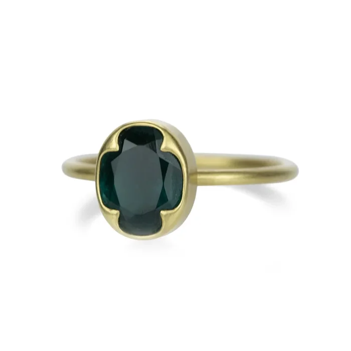 Faceted Green Tourmaline Ring