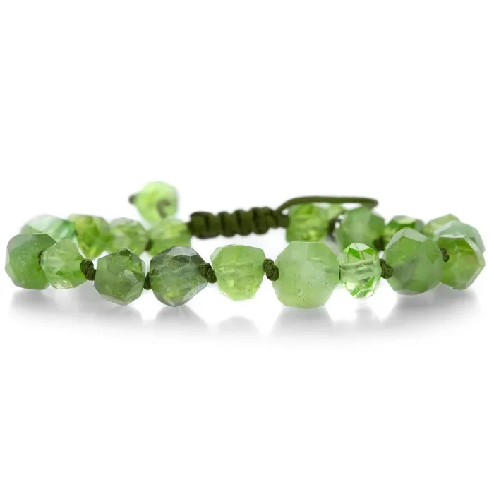 Faceted Peridot Nugget Bracelet