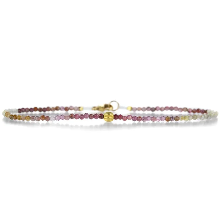 Faceted Pink Multicolored Sapphire Bracelet