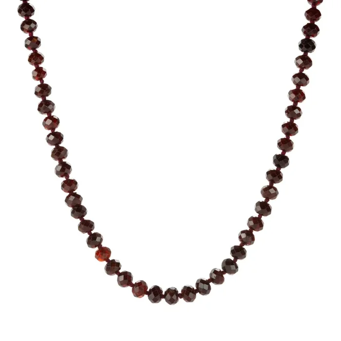 Faceted Red Garnet Beaded Necklace