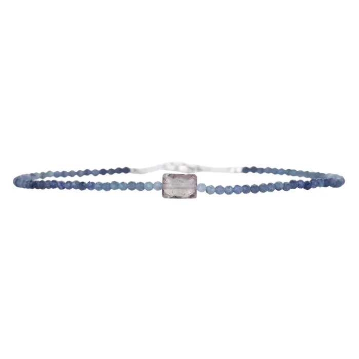 Faceted Tourmaline Bracelet with Silver Clasp