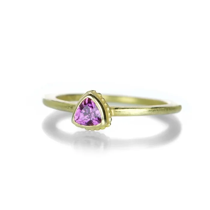 Faceted Trillion Purple Sapphire Ring