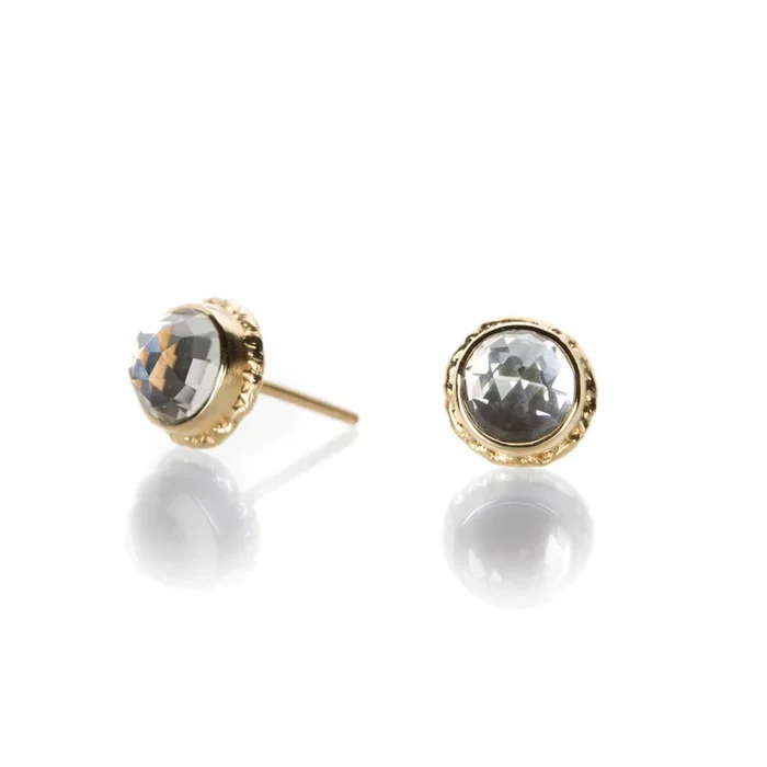 Faceted White Topaz Studs