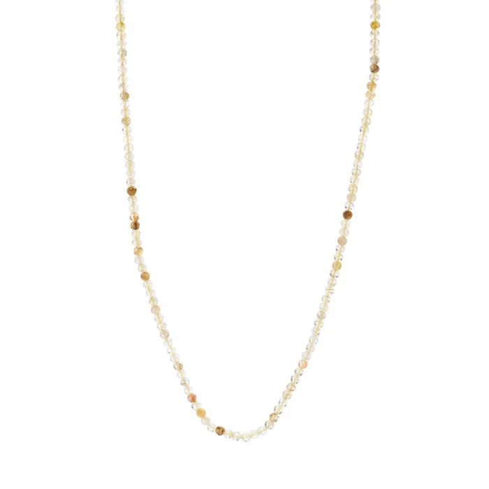 Faceted Zircon Beaded Necklace – 17″